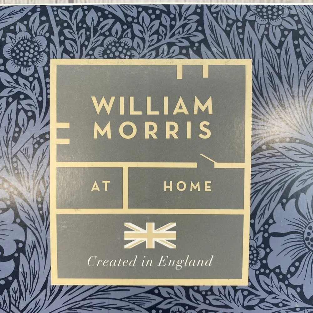 William Morris Curtain Panel Pair 50x84 Pimpernel Ink Navy Blue Floral Cotton